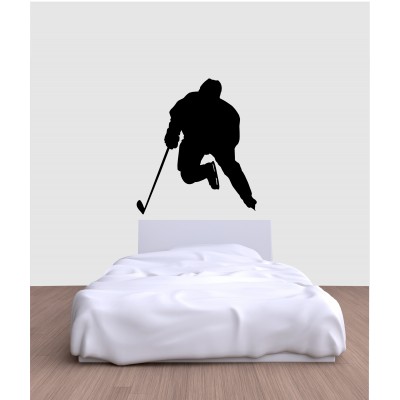 Sticker mural - Joueur de hockey en échappée